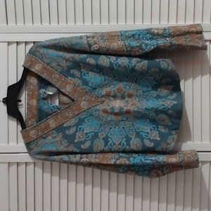 Free People New Romantica teal boho top